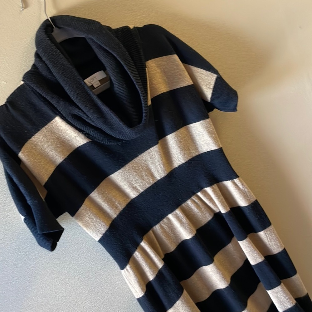 Loft Cowl Neck Wool Blend sweater dress